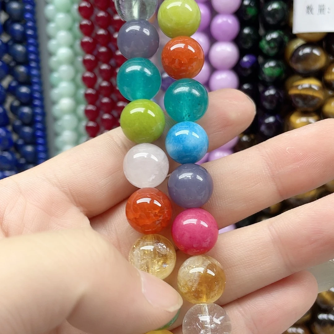 玛瑙/玉髓合金珠宝半成品10mm一条