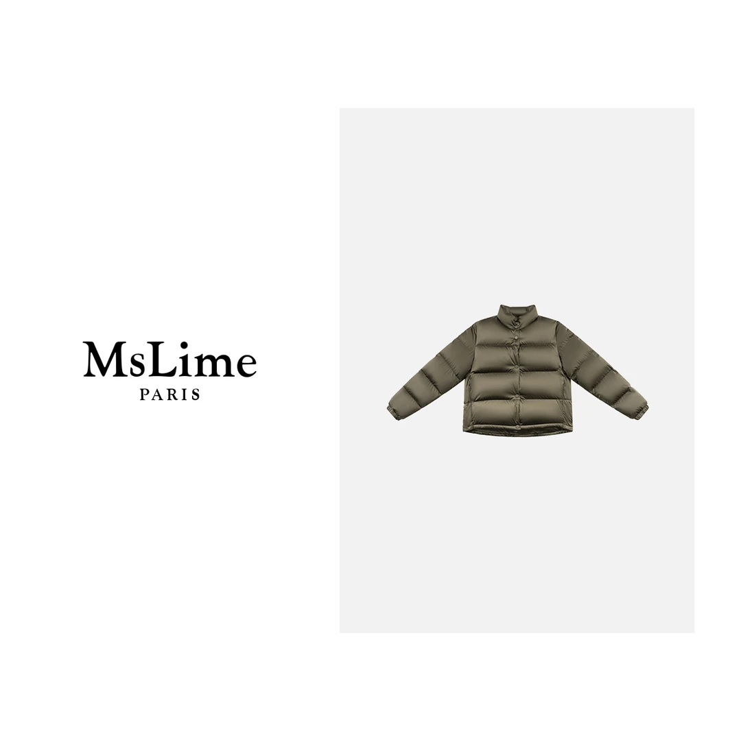 王嬛嬛MsLime‘咖泡芙’25年新款90白鹅绒气质羽绒服 HC2C2790