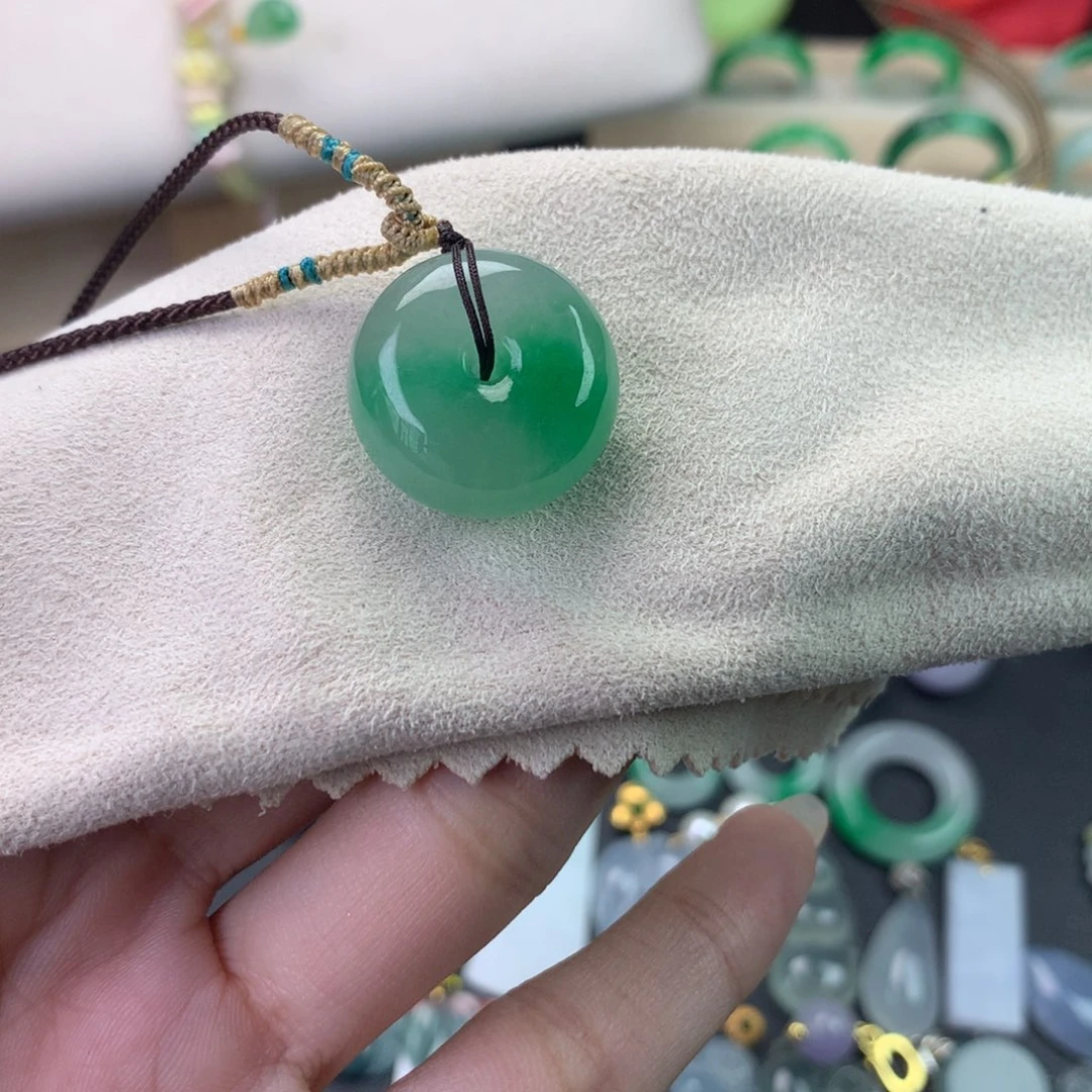 心***橙平安扣吊坠项链卡20