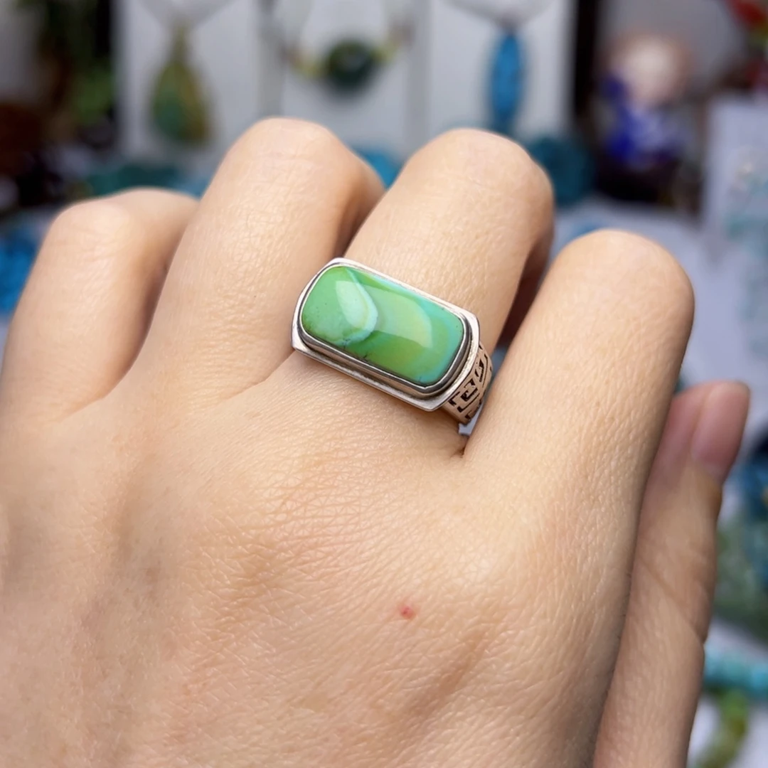 绿松石珠宝奇石银S925镶嵌