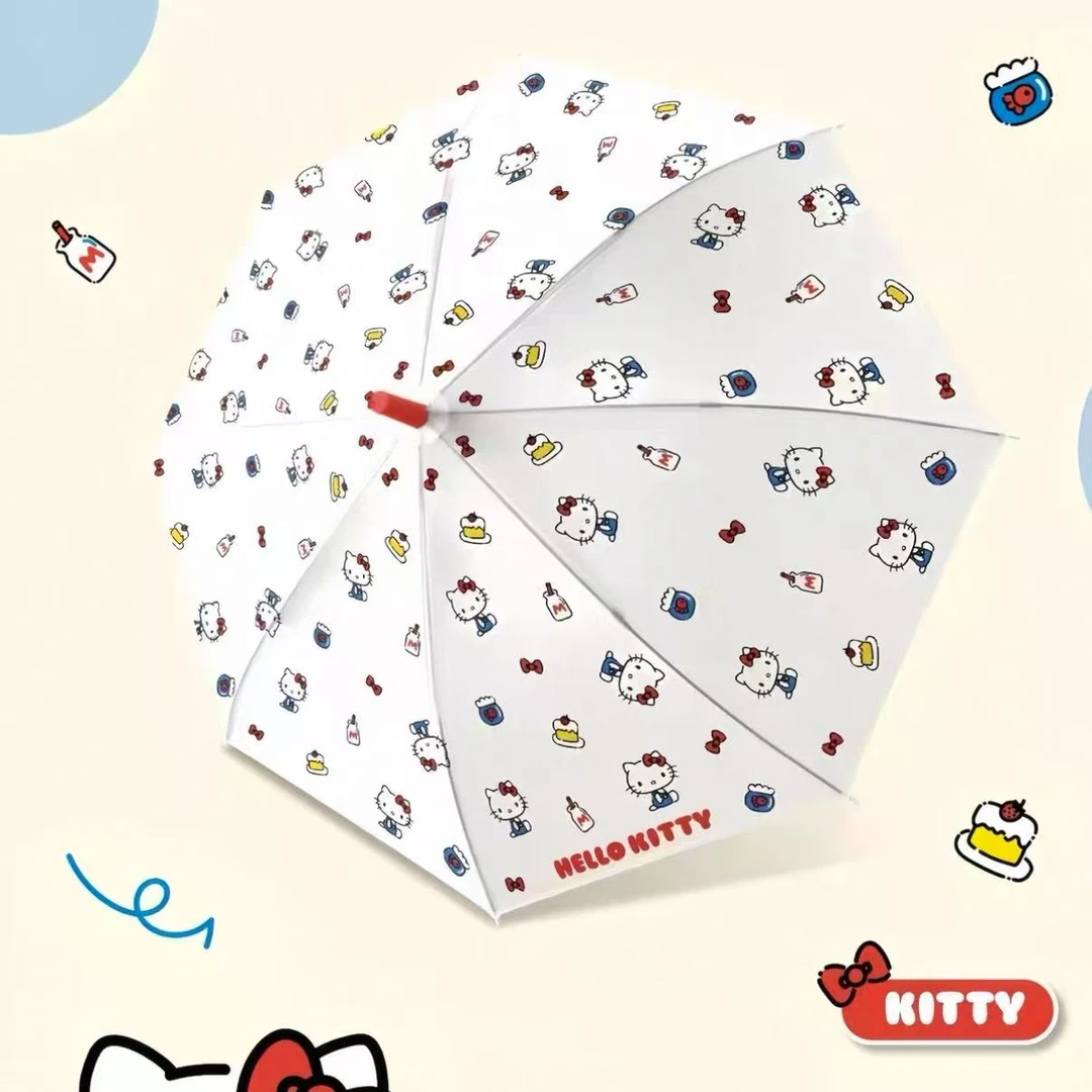 开播浮力磨砂款三丽鸥授权hellokitty凯蒂猫长柄kitty雨伞透明