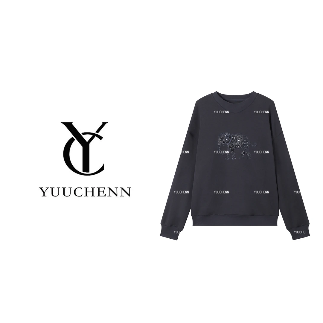 YUUCHENN 圆领卫衣女潮流宽松百搭高级上衣JYY-A10298