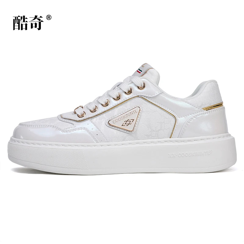 【高奢高定】酷奇正品真皮经典时尚百搭男女同款小白鞋 夏季新款