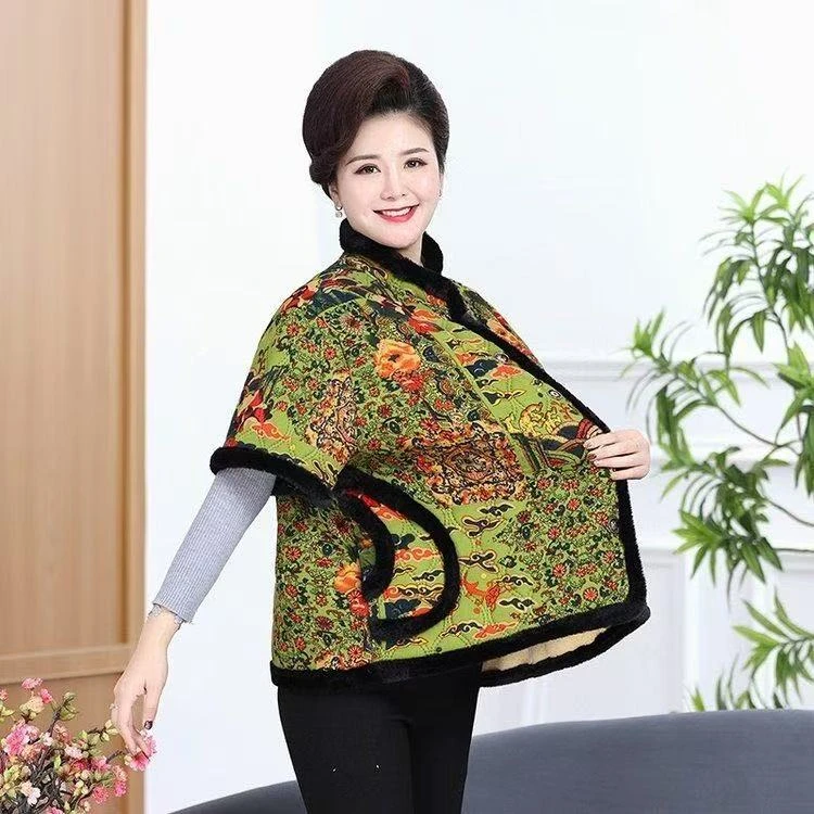 A276【8XL特大码】棉马甲民族风宽松版加肥加大码妈妈装坎肩