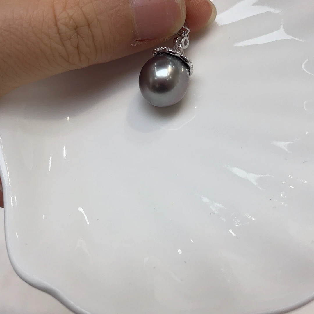 吊坠(不含链)银S925镶嵌海水珍珠