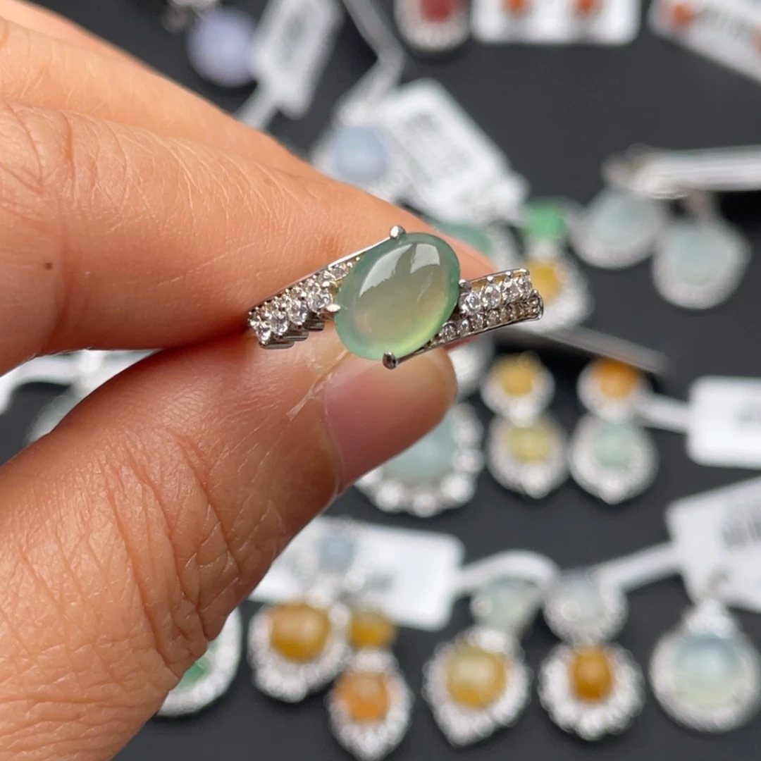 翡翠银S925镶嵌吊坠(不含链)