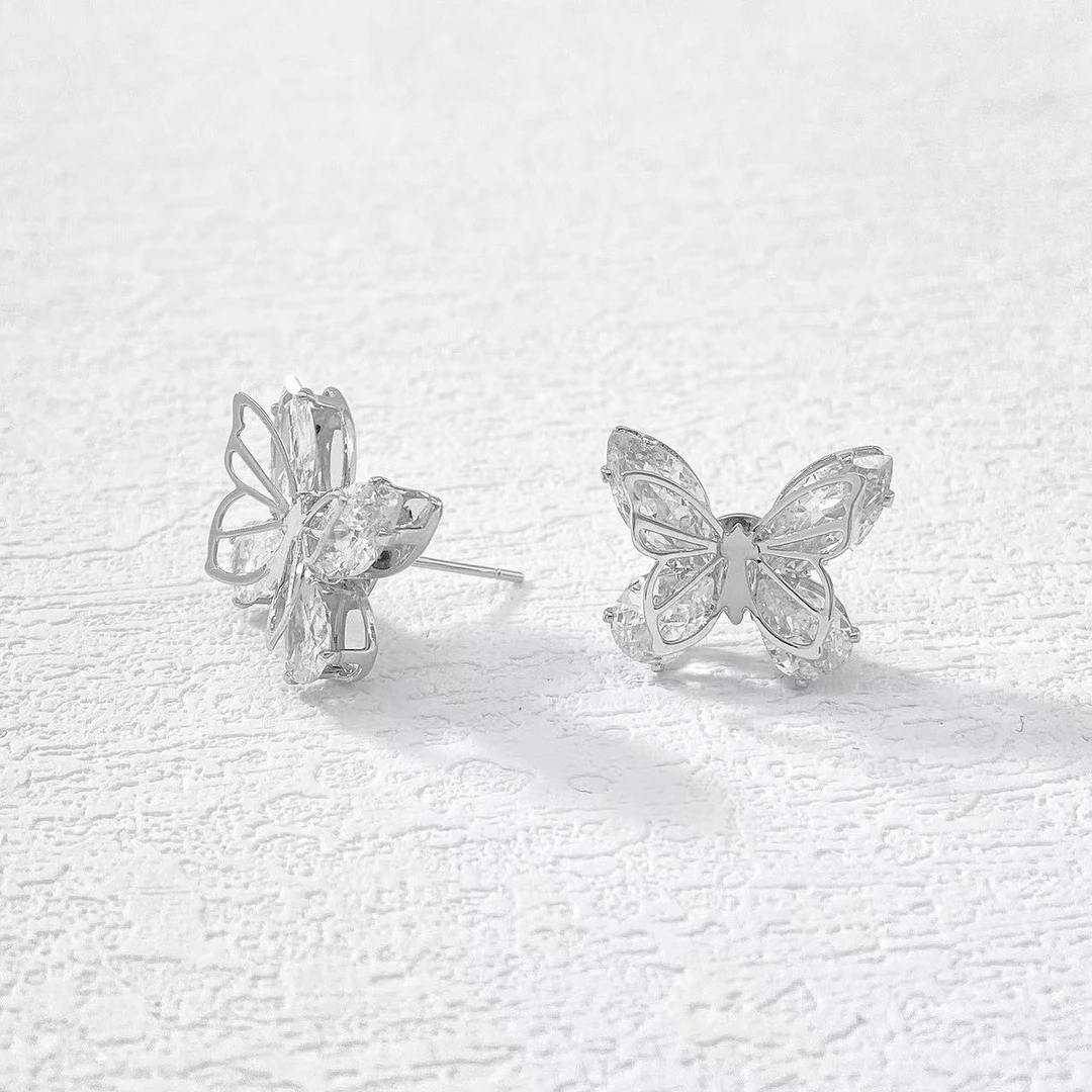 铜合金耳饰 木木（BO381）爆闪蝴蝶耳环