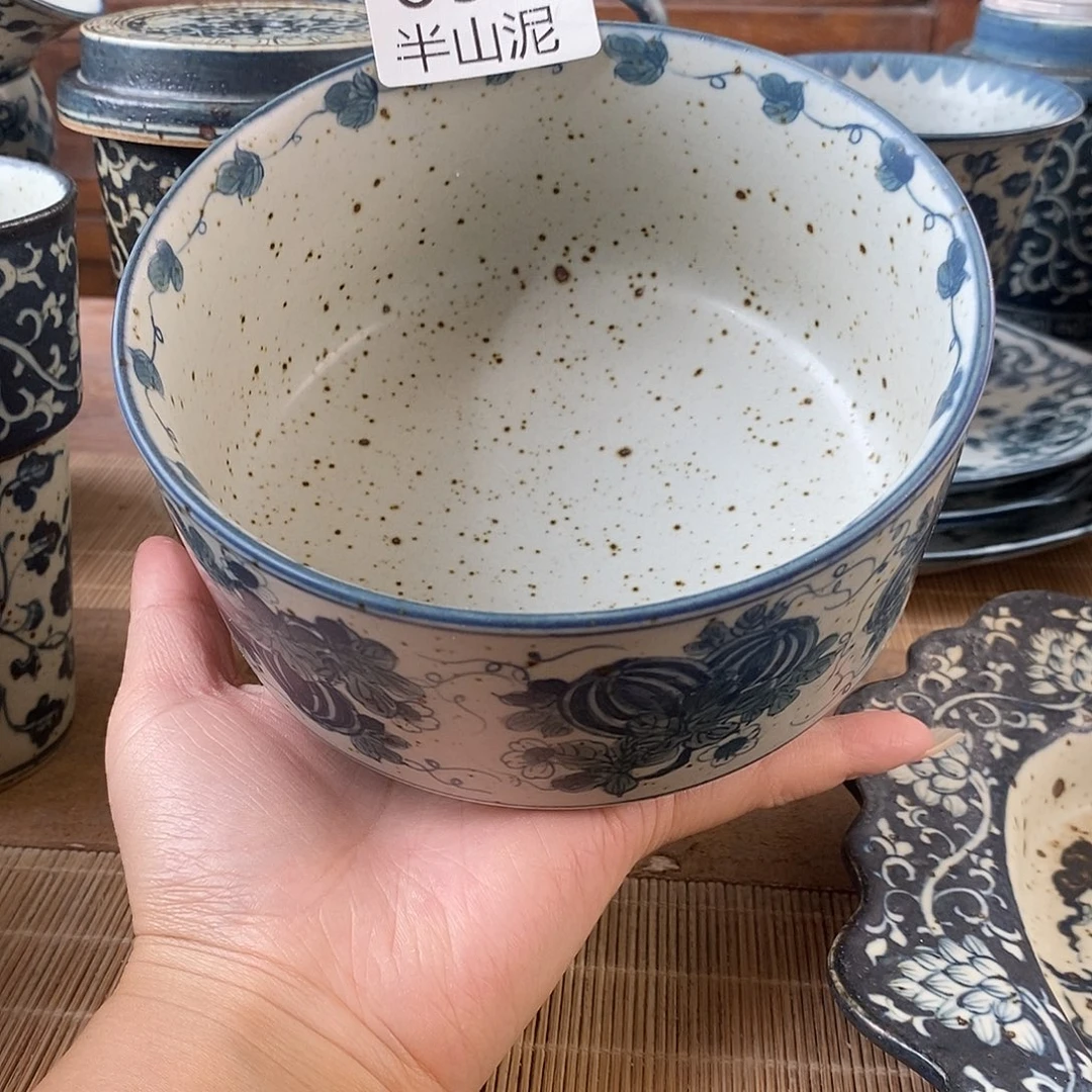 倾***城手工手绘青花高温陶瓷