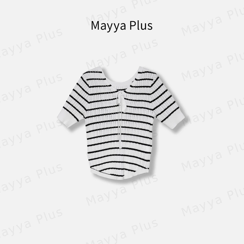 【清浅时光】Mayya Plus麦芽定制轻奢气质显瘦百搭针织上衣32417696