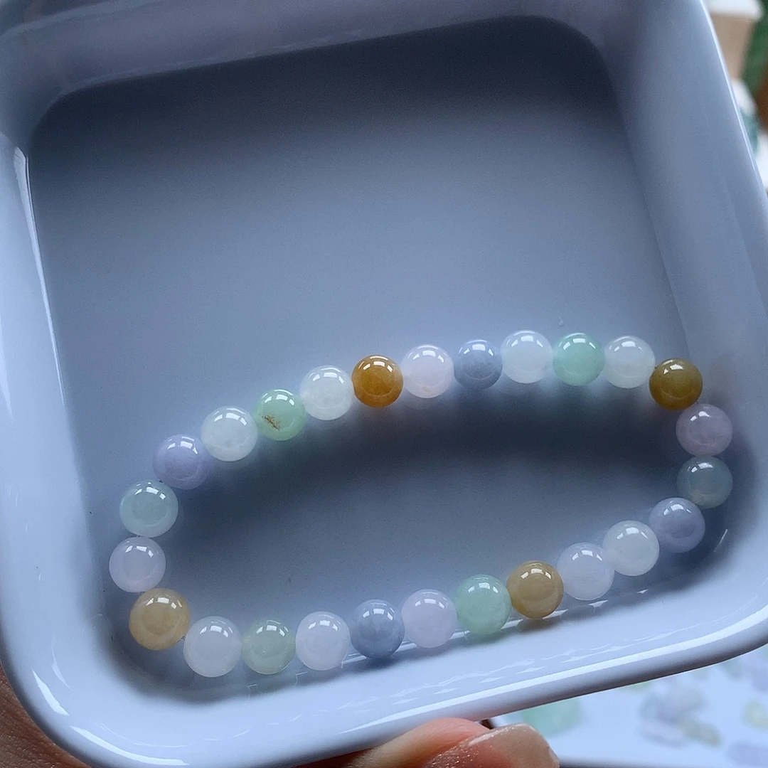 翡翠未镶嵌手串翡翠圆珠7.1多宝