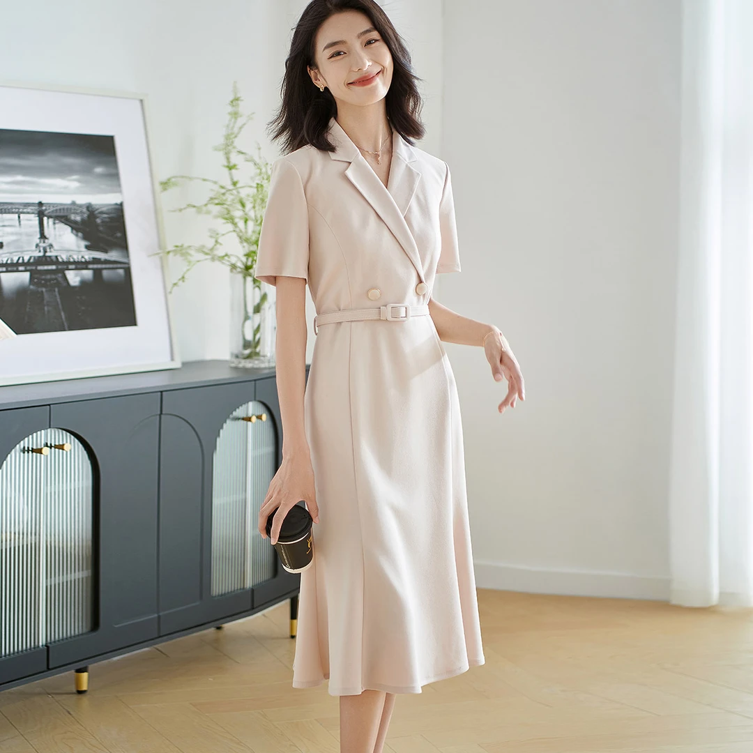 秋季新款气质时尚小众女装连衣裙白色百搭裙子女5Y24BL2112