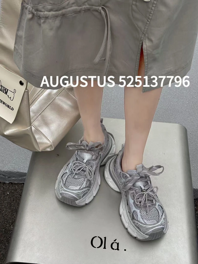 春鞋透网薄网老爹鞋时尚百搭系带厚底潮流