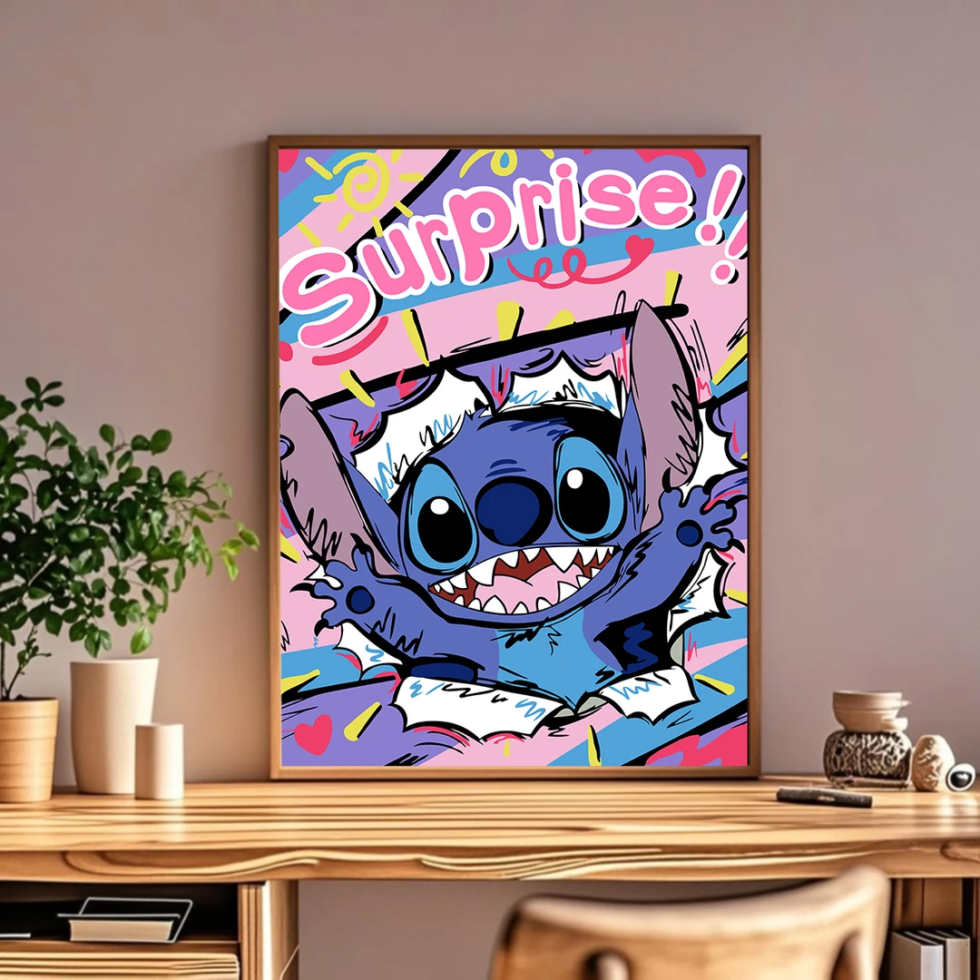 （史迪仔系列）diy数字油画儿童油彩画手工礼物挂画填色画手绘画