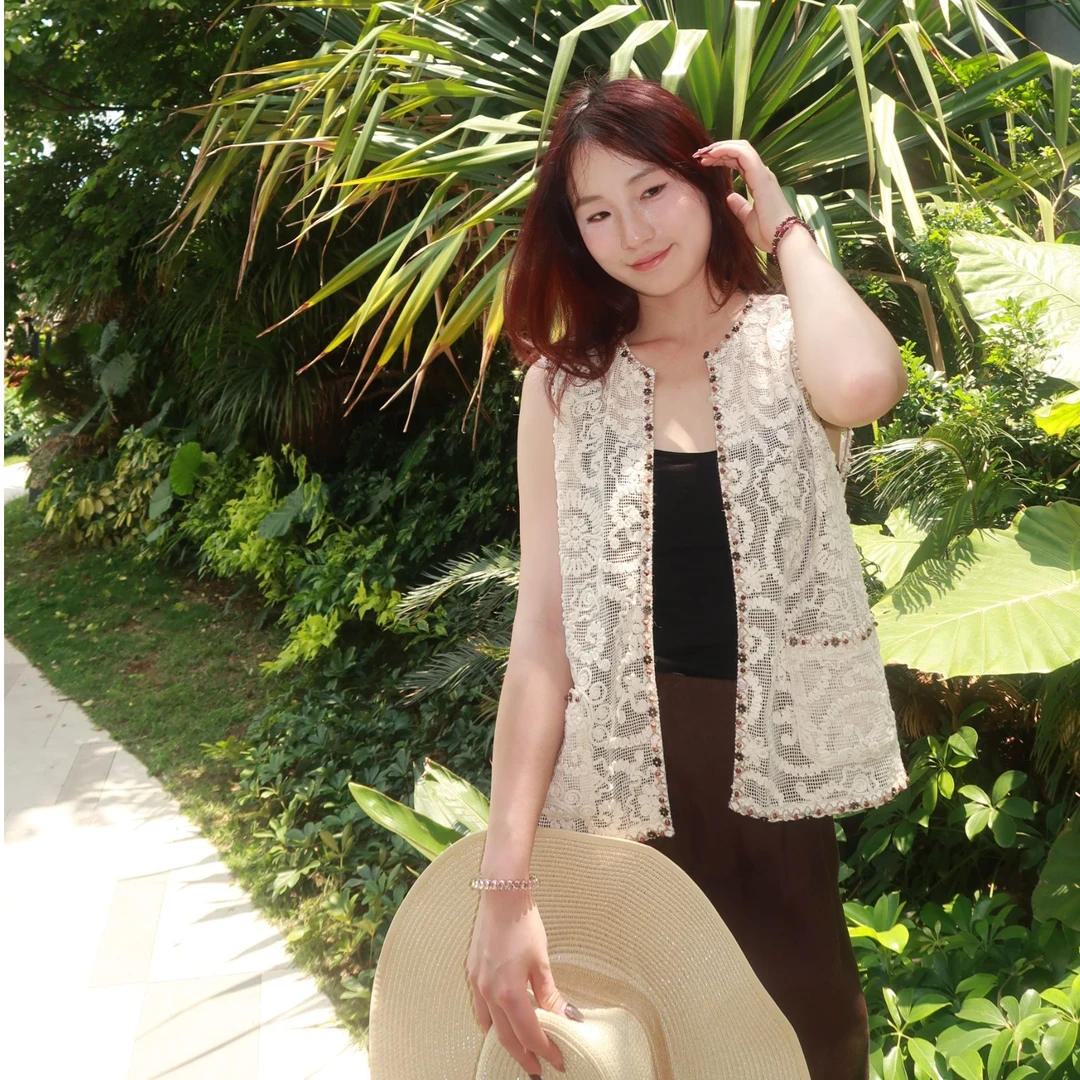 【燕子在南油】衣长60厘米盘花民族风减龄气质马甲3860