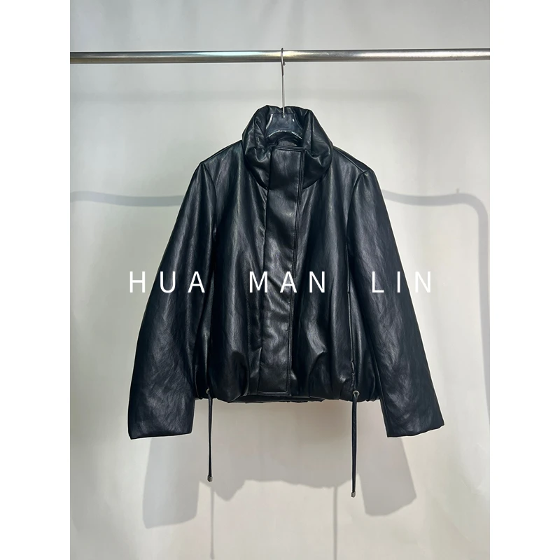 【花满林】时尚站领填充物鹅绒羽绒服26502