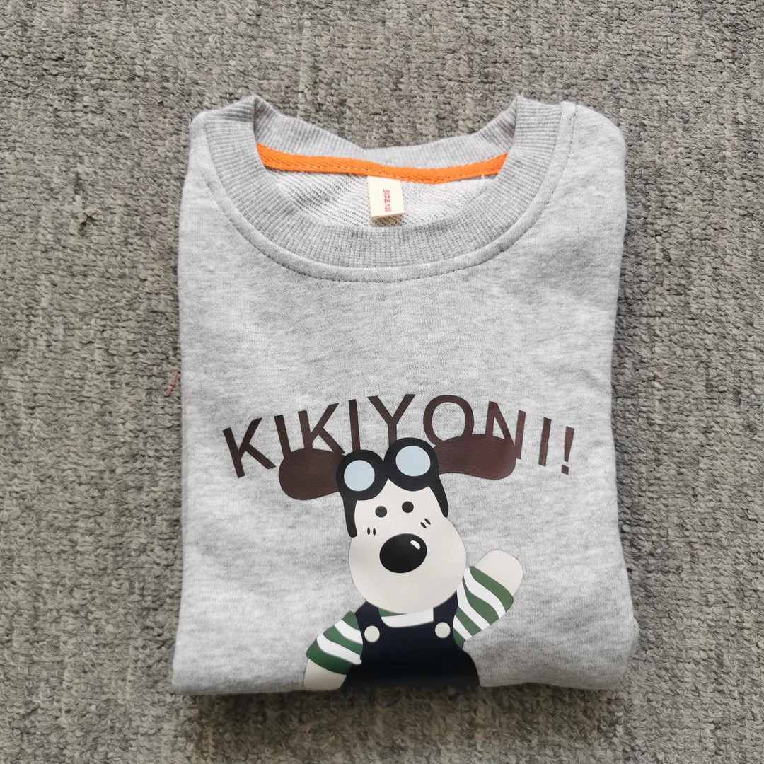 儿童连帽卫衣男女童印花多巴胺圆领卫衣休闲时尚WY062 WY064