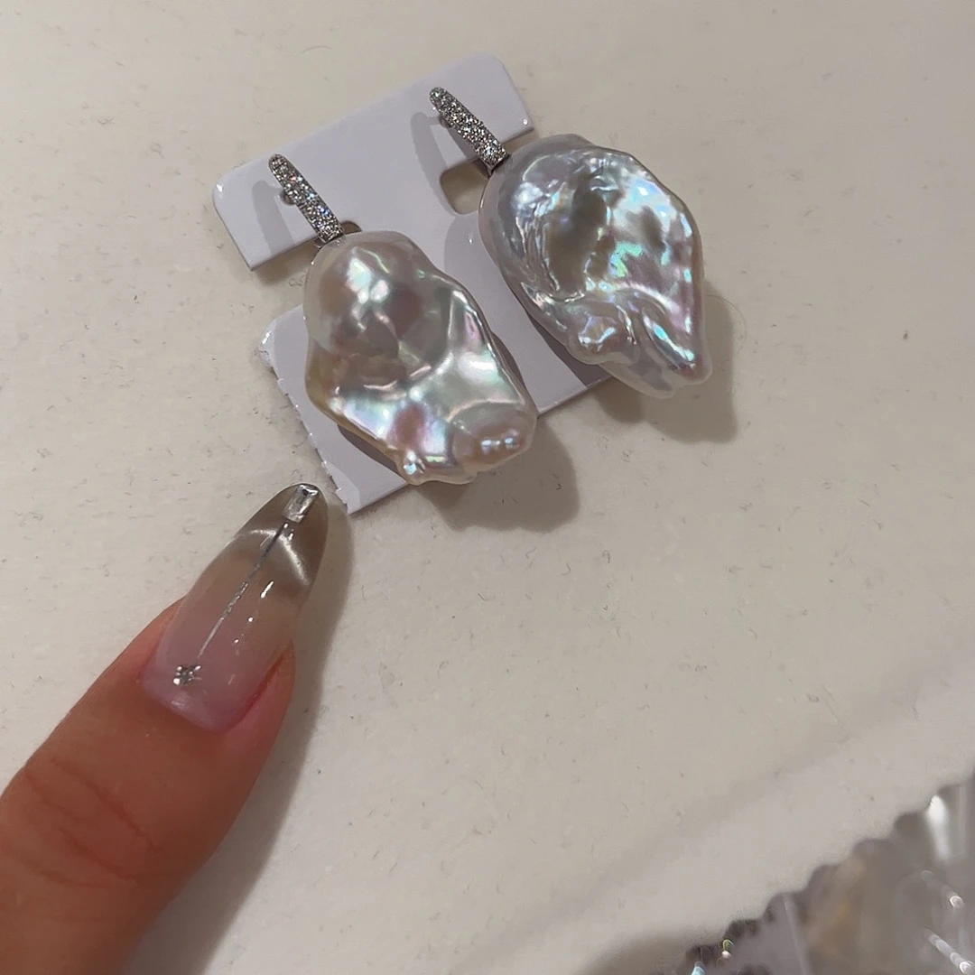 合金淡水珍珠耳饰