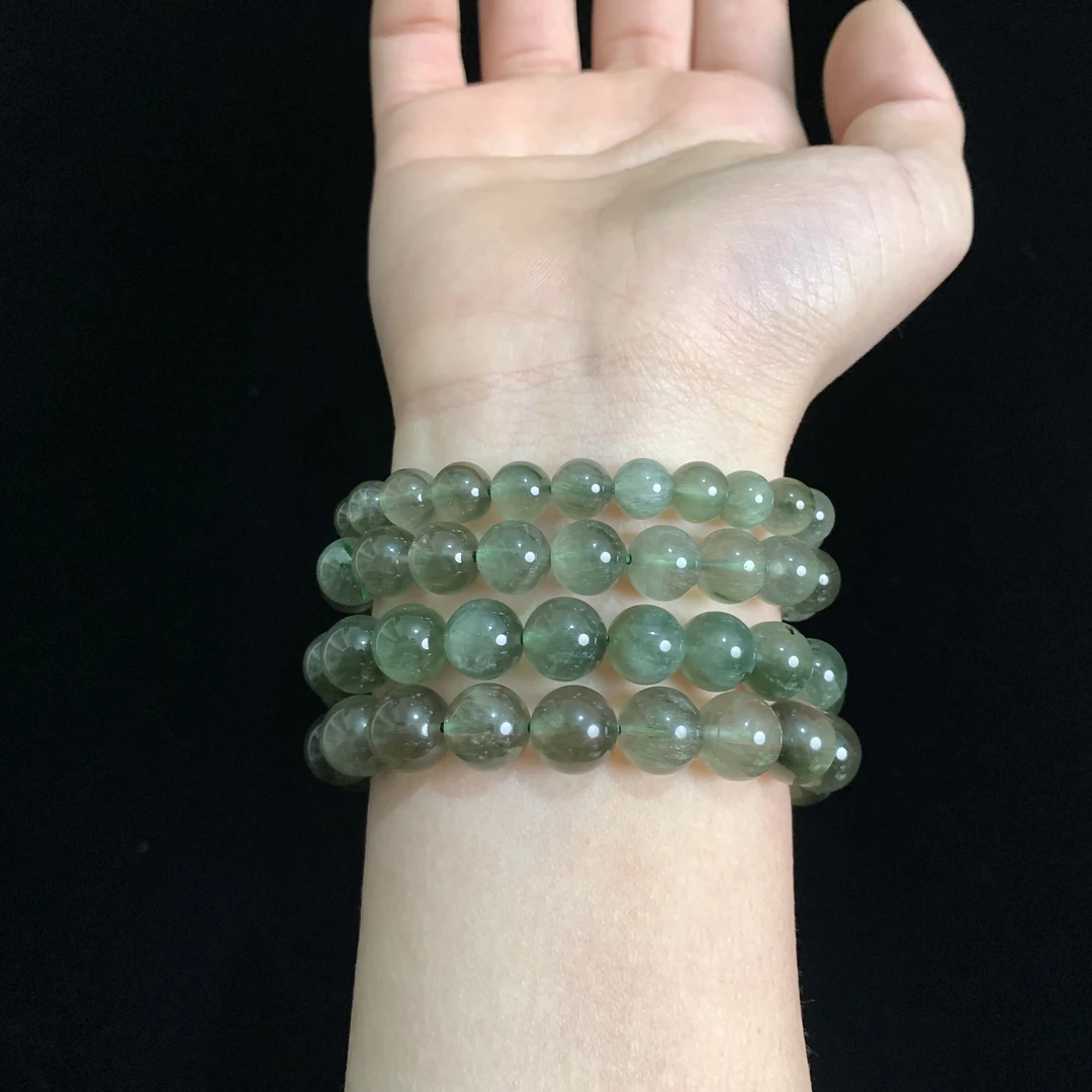 透体顺发绿兔毛手串S709多样性发其一