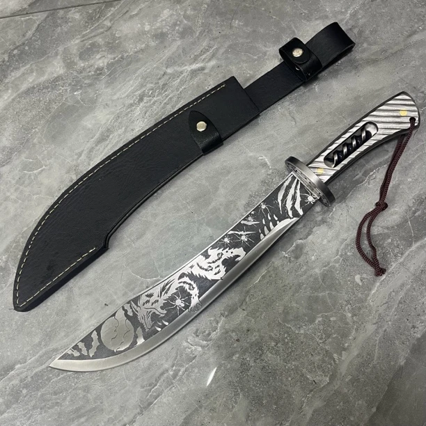 狼王宝刀专业斩骨刀一体龙骨锻打结实耐用烧腊刀