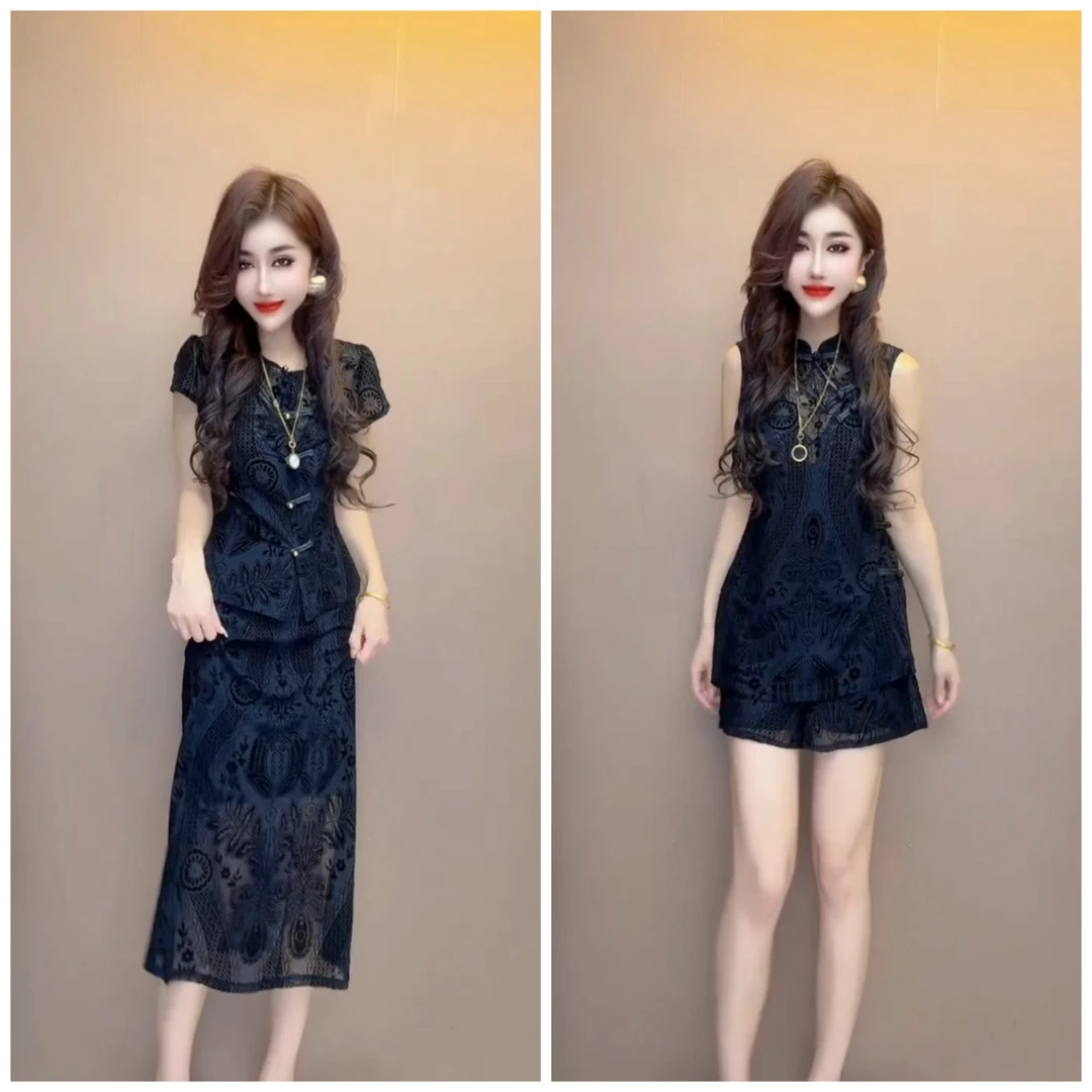 新中式国风蕾丝女装套装夏季新款盐系轻熟高级感气质穿搭夏装