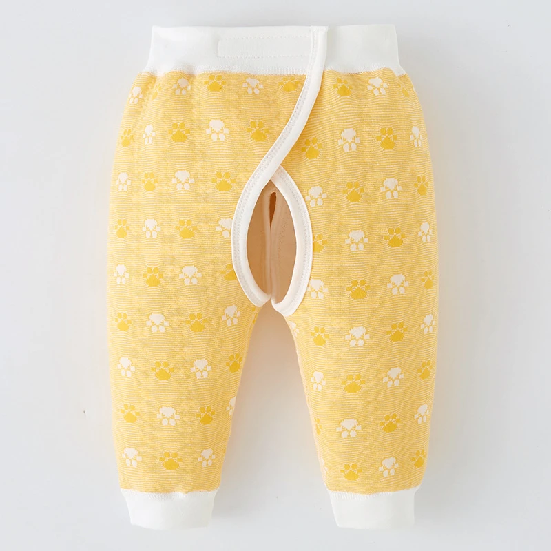 新店特惠清仓婴儿男女宝宝秋冬无骨三层空气夹棉开裆保暖内衣儿童