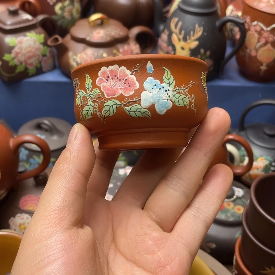 茶杯红泥紫砂主人杯100cc