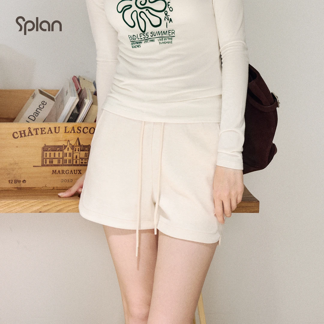 【初秋新品】SPLAN 高腰显瘦百搭打底修身运动短裤25186
