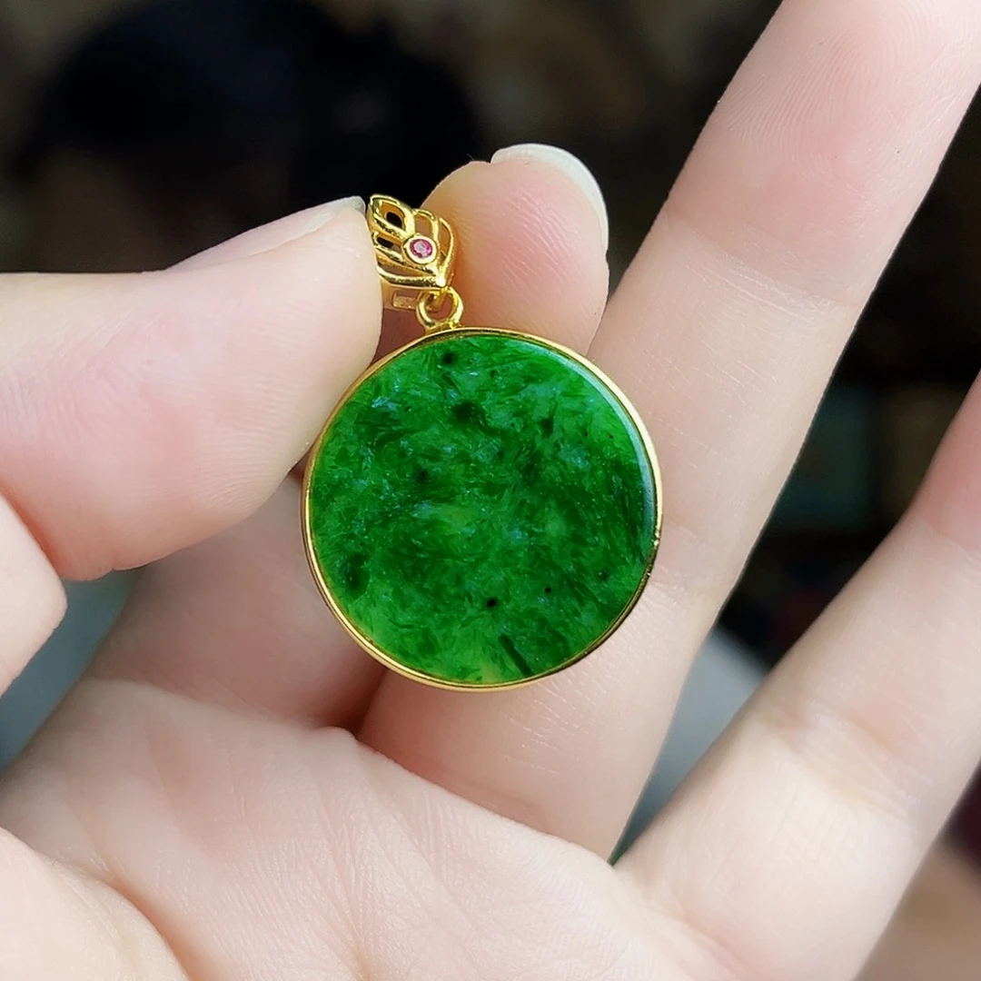 翡翠银S925镶嵌颈饰吊坠