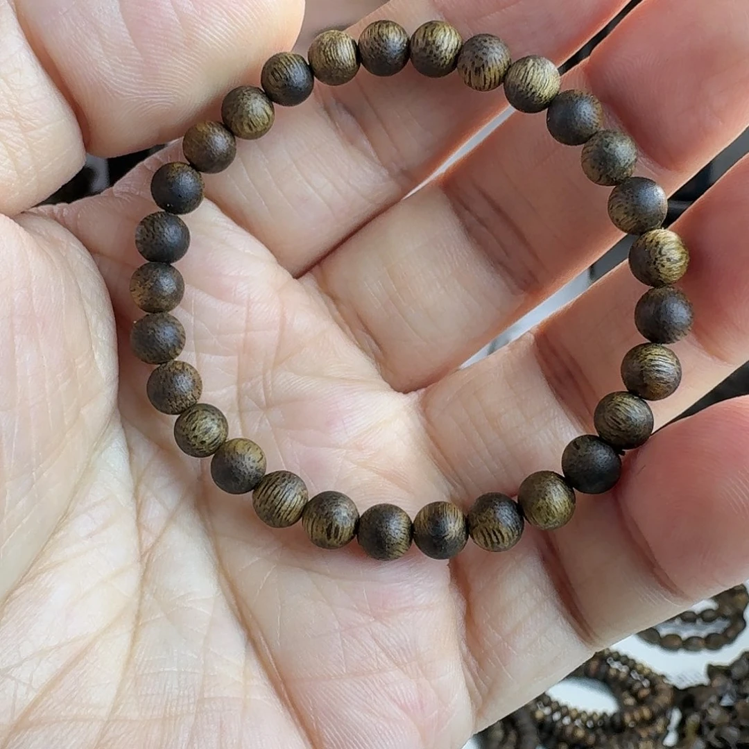 沉香手串蓝*奇楠圆珠单圈6MM多样性发货