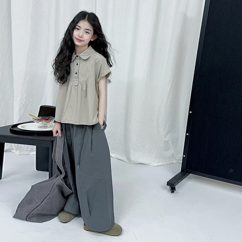 大女童装夏装6-12岁潮牌高级感短袖套装2025年款潮牌服饰儿童夏季