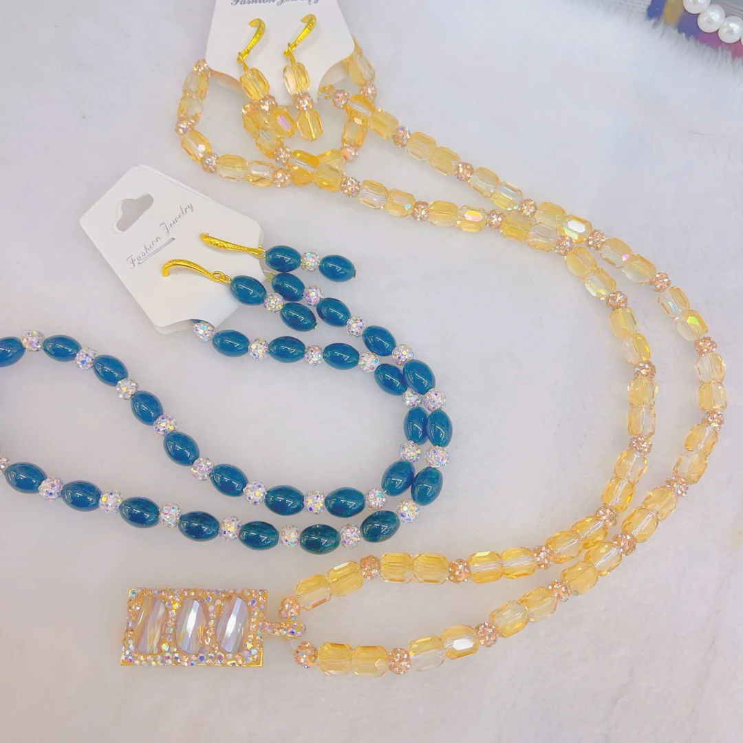 铜合金亚克力项链 货号0211水晶 新款时尚百搭气质首饰简约民族风