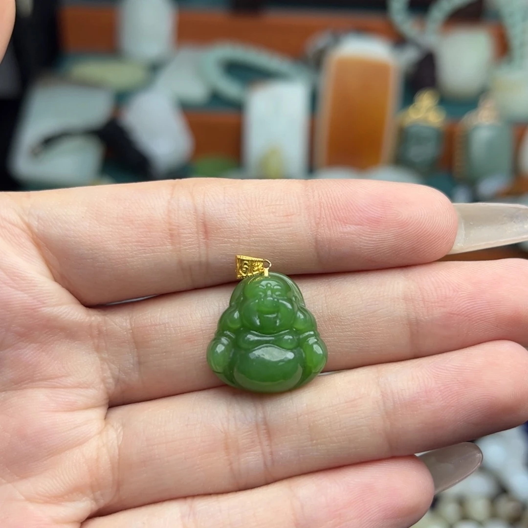 和田玉18K金镶嵌颈饰