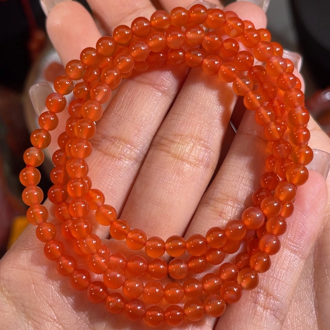 未镶嵌米珠链 4.9mm南红玛瑙