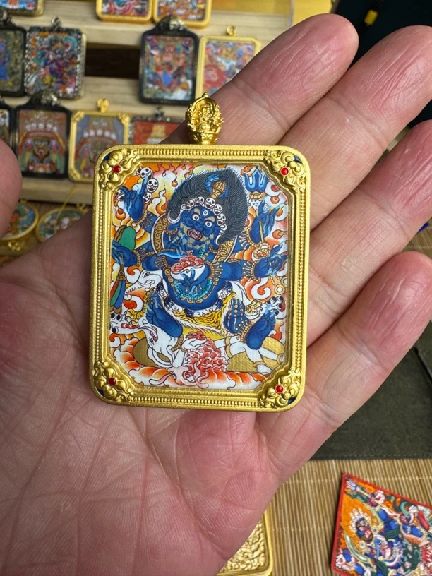 青海热贡纯手绘唐卡大黑天