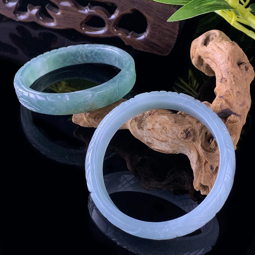 A5455翡翠A货龙凤手镯-配礼盒-多样性发货只发一件