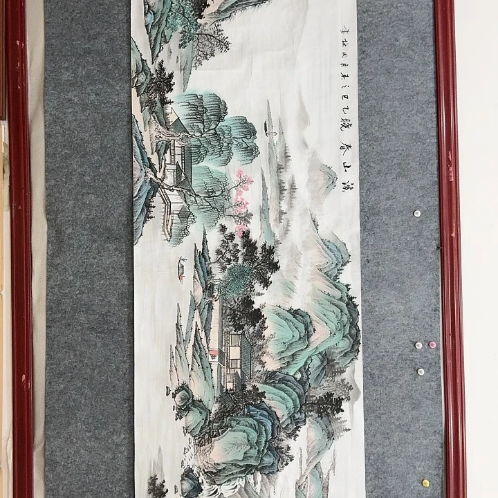 国画手绘国画溪山春晓