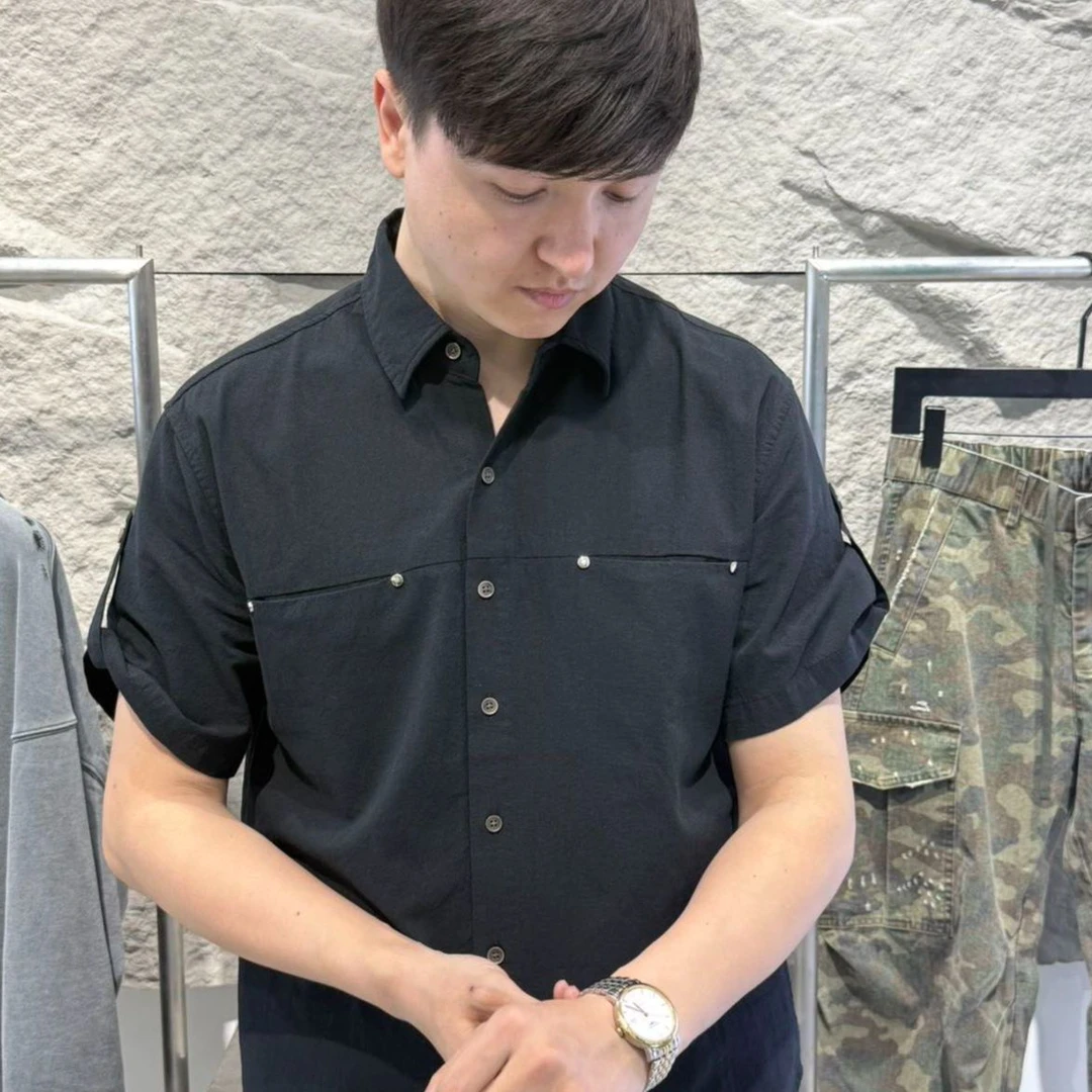 新款修身简约时尚纯棉亨利领百搭舒适亲肤五分袖高级感男装65033