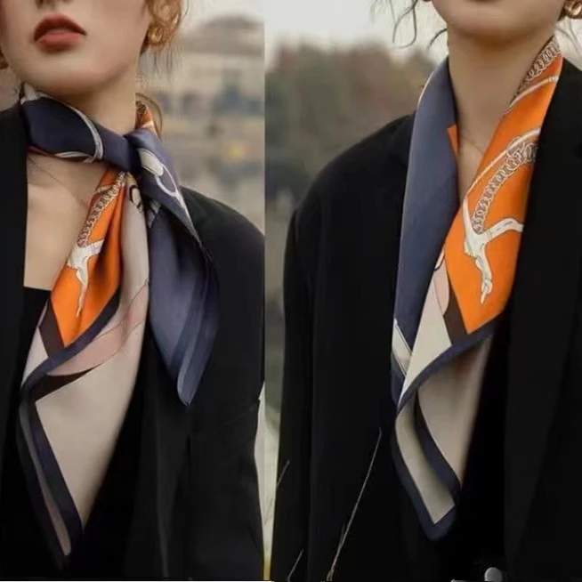 【马家经典】65cm12姆米100％桑蚕丝素绉缎丝巾中方巾礼物