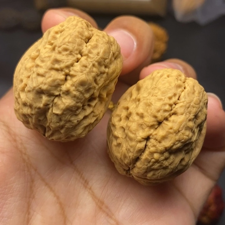 文玩核桃把件36尺脑纹金蟾