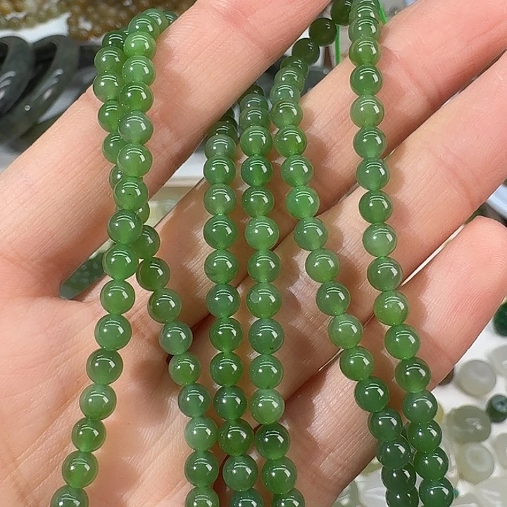 和田玉（碧玉）未镶嵌手链4.5mm