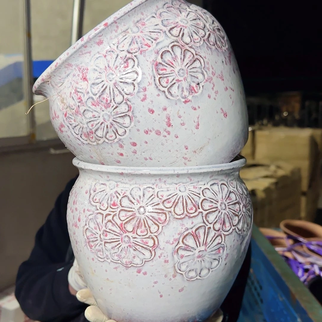 紫砂花盆高19口20