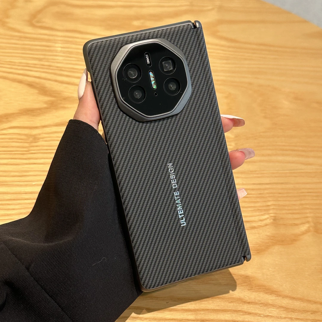 适用华为mateX6手机壳凯拉夫x5/x3典藏版碳纤维纹磁吸中轴保护壳