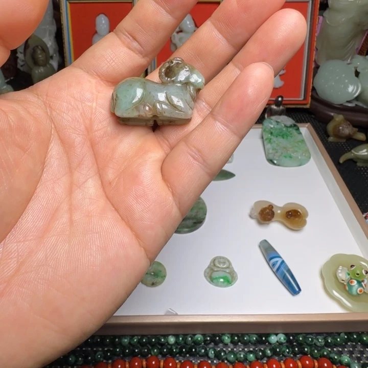 深***你玛瑙/玉髓未镶嵌颈饰翡翠羊时尚百搭