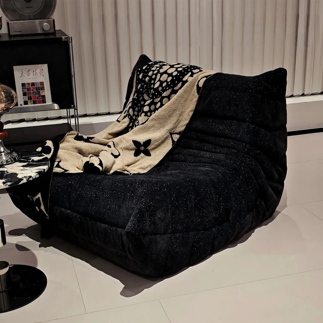 毛毛虫懒人沙发奶油风家用休闲客厅阳台放地上的懒人沙发可躺可睡