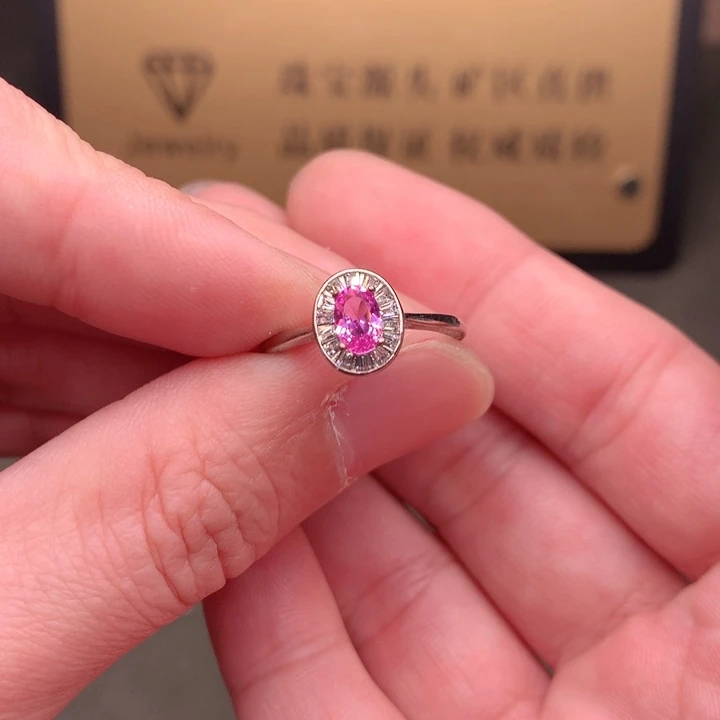 银S925镶嵌戒指彩色蓝宝石