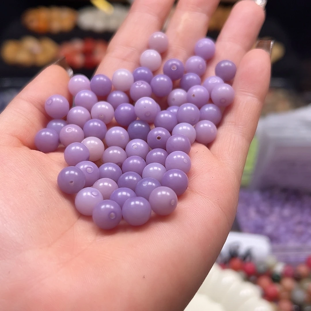 菩提根/象牙果手串卡8奶紫圆150颗