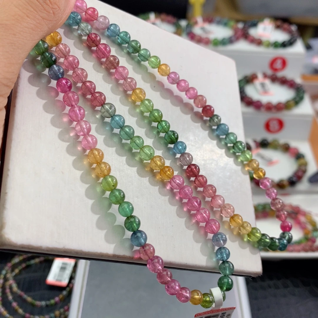 未镶嵌手链碧玺     5.3mm。