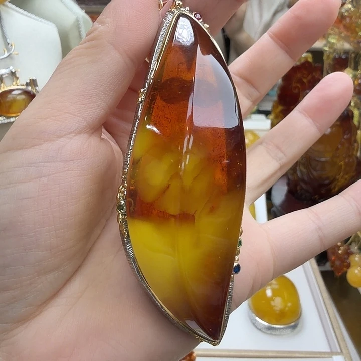 琥珀银S925镶嵌珠宝奇石