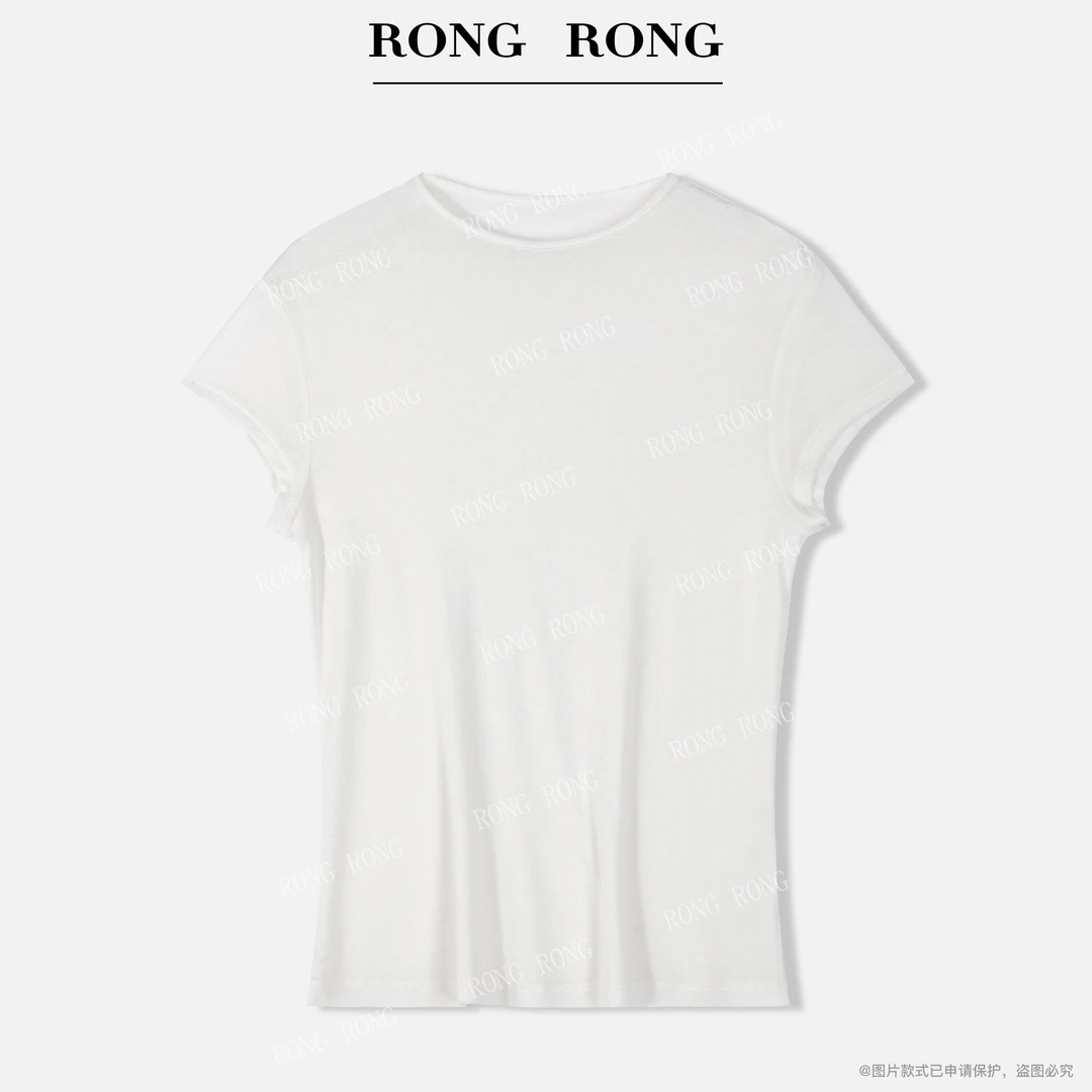 溶溶J【原野无序】RONGRONG莱赛尔羊毛罗马织法打底T恤3CT518463
