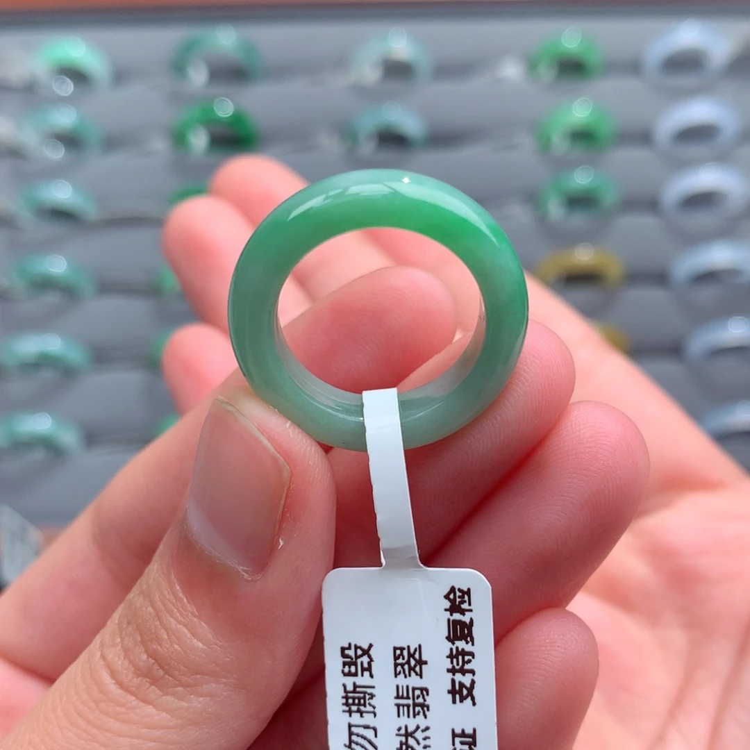翡翠戒指未镶嵌天然14圈口